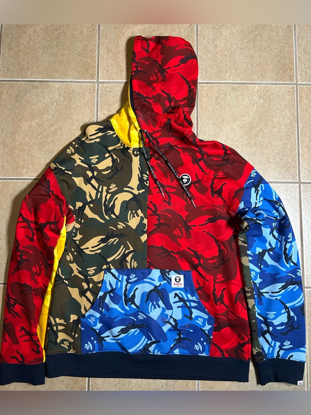 Aape by BAPE Multi-Color Camouflage camo Hoodie Jacket mens XL AOP